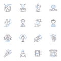 Mastery line icons collection. Skill, Expertise, Prowess, Proficiency, Aptitude, Talent, Artistry vector and linear