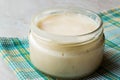 Mastic Gum Paste Pudding Custard in Jar Royalty Free Stock Photo