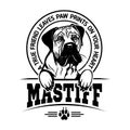 Mastiff Dog - Dog Happy Face Paw Puppy Pup Pet Clip Art K-9 Cop Police Logo SVG PNG Clipart Vector Cricut Cut Cutting