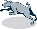 Mastiff Dog Mongrel Jumping Cartoon