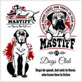 Mastiff - vector set for t-shirt, logo and template badges