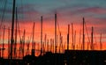 Masts Against A Red Sky In The Vieux Port