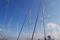 Masts of Docked Sailboats Royalty Free Stock Photo