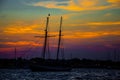 Masts in the Evening Sky Royalty Free Stock Photo