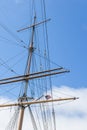 Masts of a old big sailingboat Royalty Free Stock Photo
