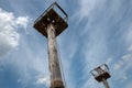 The masts of an old destroyed pirate sailing ship Royalty Free Stock Photo