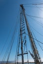 Fishing boat masts and outriggers Royalty Free Stock Photo