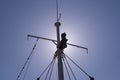 Masts And Rigging On A Private Yacht Against A Clear Blue Sky