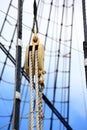 Masts and rope of sailing ship. Royalty Free Stock Photo