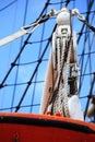 Masts and rope of sailing ship. Royalty Free Stock Photo