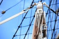 Masts and rope of sailing ship. Royalty Free Stock Photo