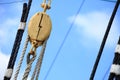 Masts and rope of sailing ship. Royalty Free Stock Photo