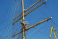 Masts of a sailing ship. Royalty Free Stock Photo