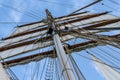 Masts, Sails & Rigging of a Tall Ship Royalty Free Stock Photo