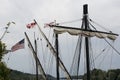 Masts of a tall ship Royalty Free Stock Photo