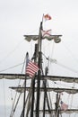 Masts of a tall ship Royalty Free Stock Photo