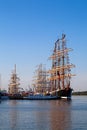 Masts of Tall ships in port Royalty Free Stock Photo