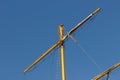 Masts, yards, cables and rigging of a large sailing ship Royalty Free Stock Photo