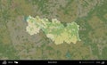 Masty District highlighted, Belarus. Topographic Humanitarian Royalty Free Stock Photo