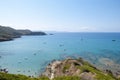 Masua Beach, Italy - August 19: Masua Beach in Nebida crowed in Royalty Free Stock Photo