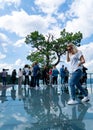 Masukiye, Kartepe, Kocaeli, Turkey-June 5 2021: People on glass observation terrace