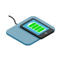 Mat for charging phone icon, isometric 3d style