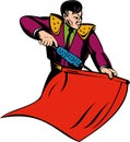 Matador or bullfighter with red cape Royalty Free Stock Photo
