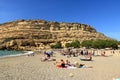 Matala beach with turquoise water, Crete, Greece