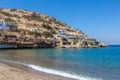 Matala, Greece - September 25, 2018: Famous hippies Beach, Crete