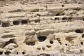 Matala, september 4th: Cave on the rocks on the famous hippies Matala beach on Crete island