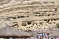 Matala, september 4th: Cave on the rocks on the famous hippies Matala beach on Crete island