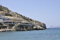 Matala, september 4th: Famous hippies Matala beach on Crete island in Greece