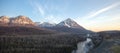 Matanuska River flowing past Chugach Mountains near Palmer Alaska USA Royalty Free Stock Photo