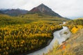 Matanuska River Flows utumn Season Fall Color Alaska