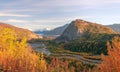 View of Matanuska River from highway , Alaska in fall season. Royalty Free Stock Photo