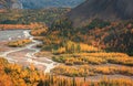 View of Matanuska River from highway , Alaska in fall season. Royalty Free Stock Photo