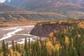 View of Matanuska River from highway , Alaska in fall season. Royalty Free Stock Photo