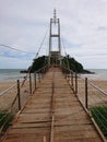 Matara Paravi Duwa Beach and bridge Royalty Free Stock Photo