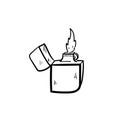 Match burning doodle icon 
