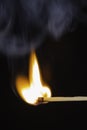 Match bursting into flame Royalty Free Stock Photo