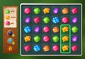 Match 3 candy game ui interface background