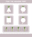 Match cartoon spring onion parts. Matching game. Educational game for pre shool years kids and toddlers
