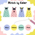 Match by color funny game for kids