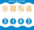 Match by count of cartoon bananas. Match and count game. Educational game for pre shool years kids and toddlers Royalty Free Stock Photo