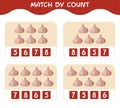 Match by count of cartoon garlics. Match and count game. Educational game for pre shool years kids and toddlers