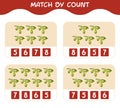 Match by count of cartoon olives. Match and count game. Educational game for pre shool years kids and toddlers