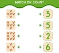 Match by count of cartoon reindeer. Match and count game. Educational game for pre shool years kids and toddlers Royalty Free Stock Photo