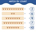 Match by count of cartoon reindeer. Match and count game. Educational game for pre shool years kids and toddlers Royalty Free Stock Photo