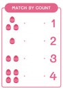 Match by count of Easter egg, game for children. Vector