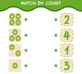 Match by count of cartoon kiwis. Match and count game. Educational game for pre shool years kids and toddlers